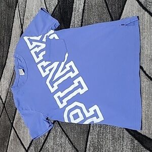 VS PINK 2017 CAMPUS-FIT LOGO POCKET BLUE TEE-SHIRT  PRICE FIRM